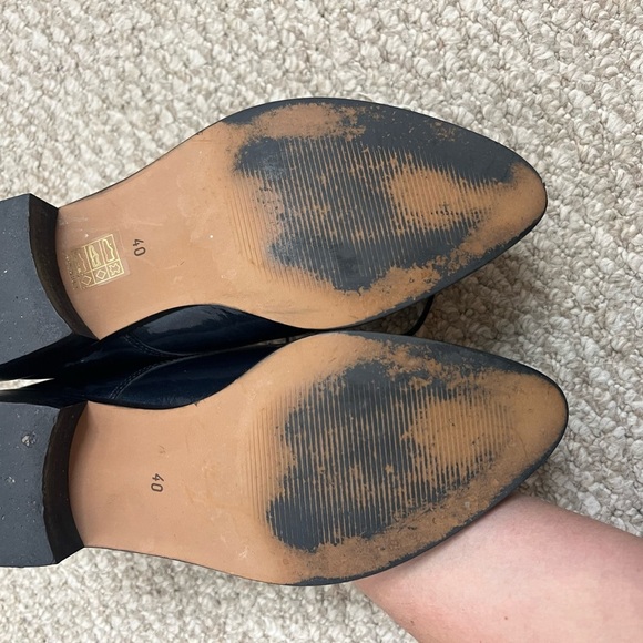 l’intervalle oxfords lace up blue black silver studded size 40 pointed toe - Picture 11 of 13